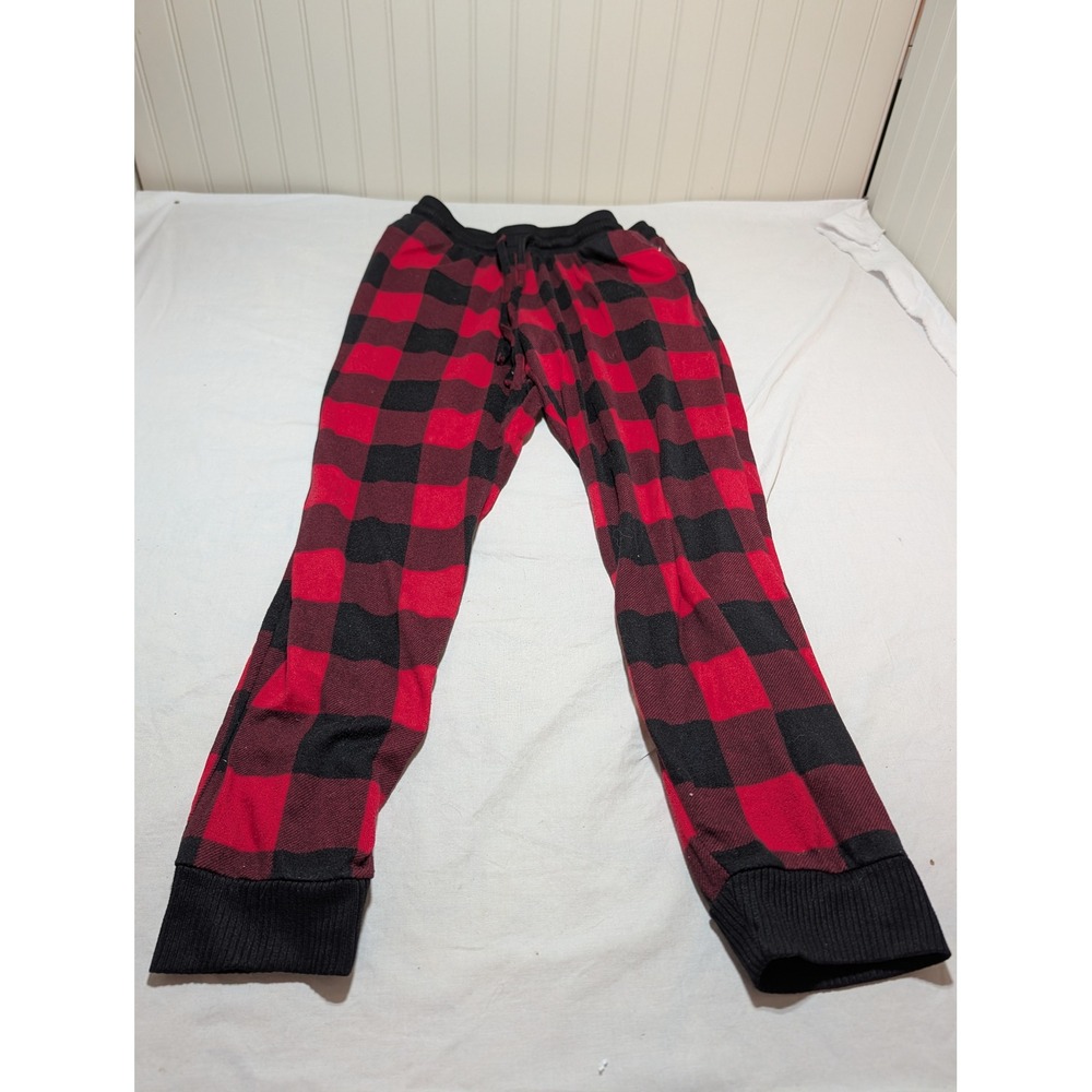 Joyspun Red Black Buffalo Plaid Jogger Pajama Pants Womens Medium 8-10 Cozy